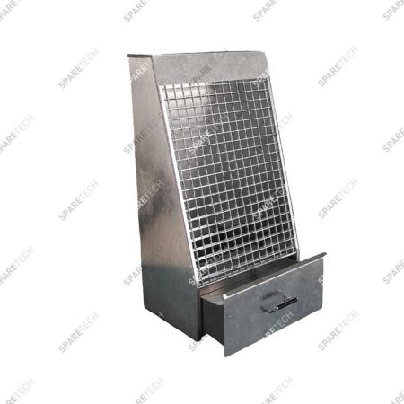 Mat slap in galvanized steel with drawer 920x630x350mm