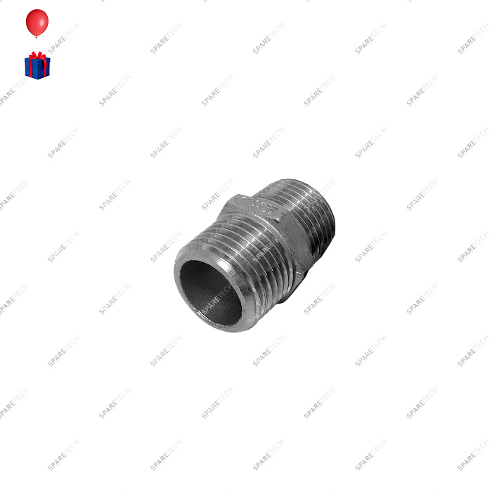 Hex pipe nipple GAZ MM1/2'', stainless steel
