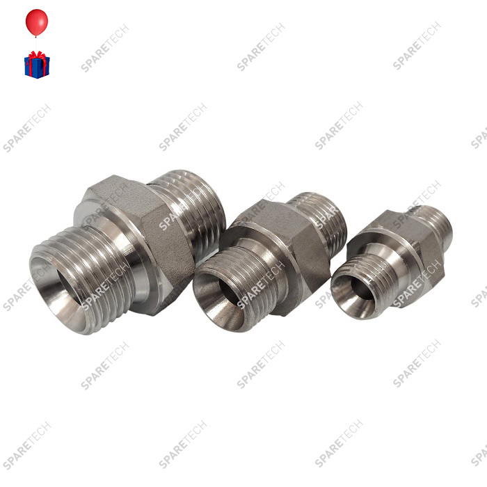 Hex pipe nipple BSP60 MM3/8'', stainless steel