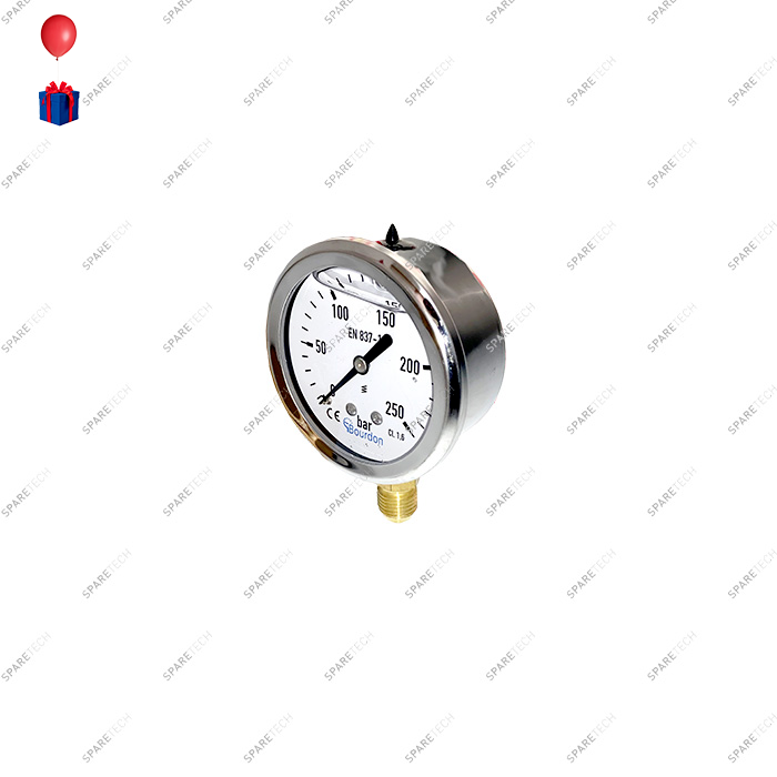 Pressure gauge 0-250bar bottom mount M1/4" D60mm