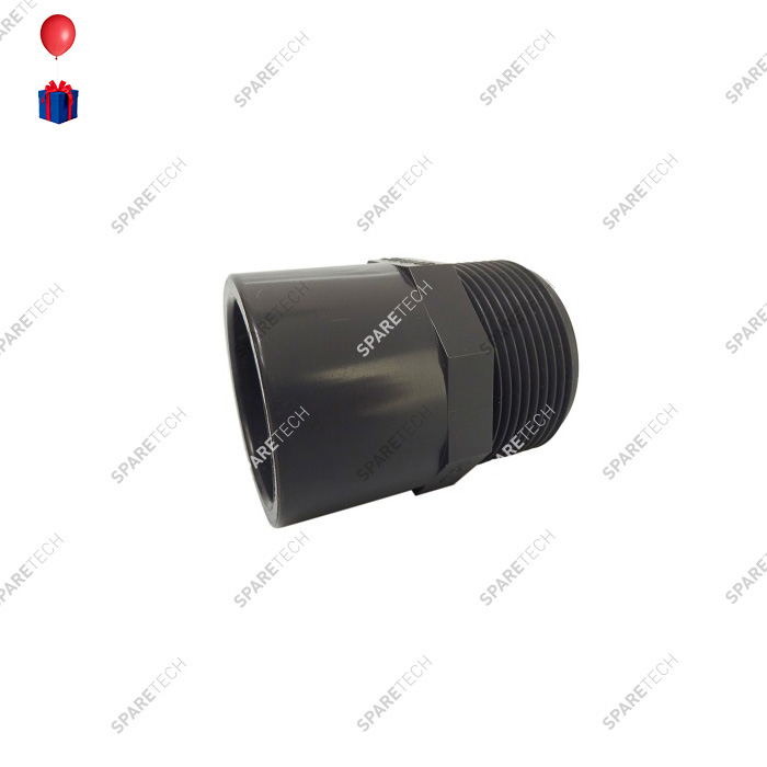 Grey PVC coupling for DN40 valve for coin vacuum system