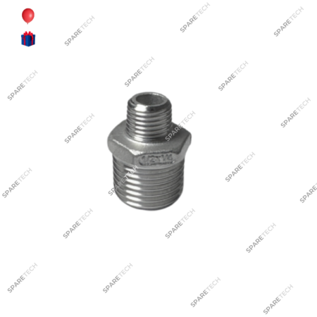 Pipe reducer M3/8" M1/4" stainless steel
