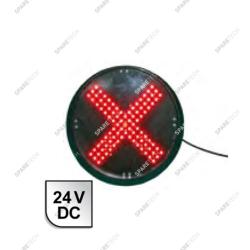 Red cross LED light 24VDC D.200mm