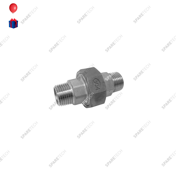 Stainless steel conical union nipple MM1/2"