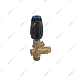 Unloader valve with handle 2xF3/8" with pressure gauge socket F1/4" 