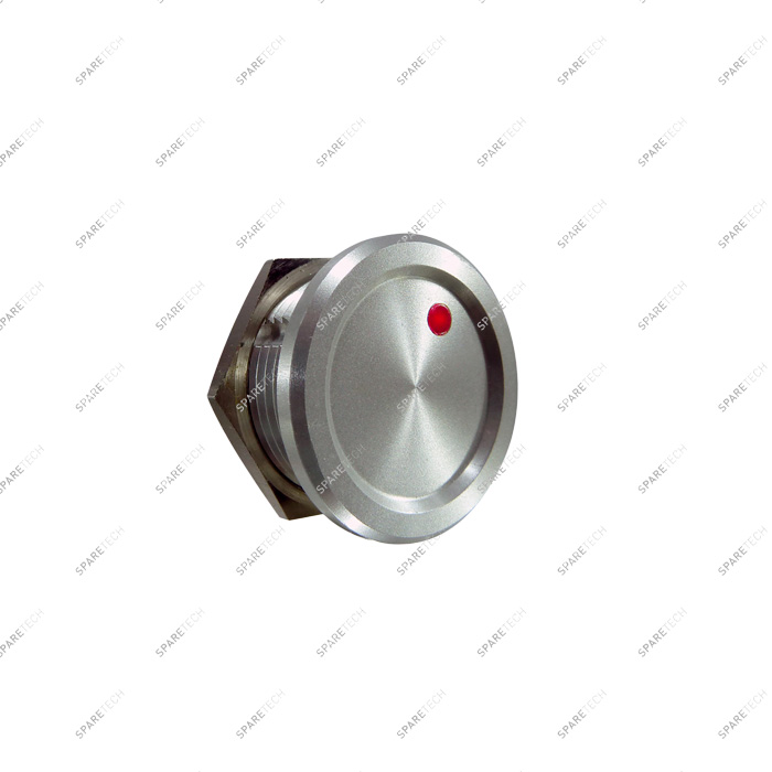 Piezo switch in aluminium with red LED 24VDC 22mm IP68