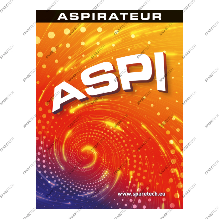 Multi-coloured sticker "ASPI" + translations