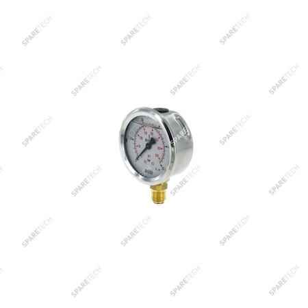 Stainless steel pressure gauge bottom mount 0-25 bar, M1/4'', D.60mm