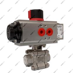 Pneumatic ball valve 8805 in stainless steel 2 ways, G1/4", 125bar NO