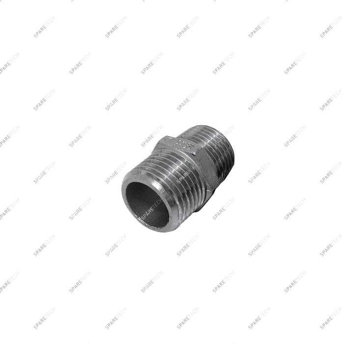 Hex pipe nipple GAZ MM1", stainless steel