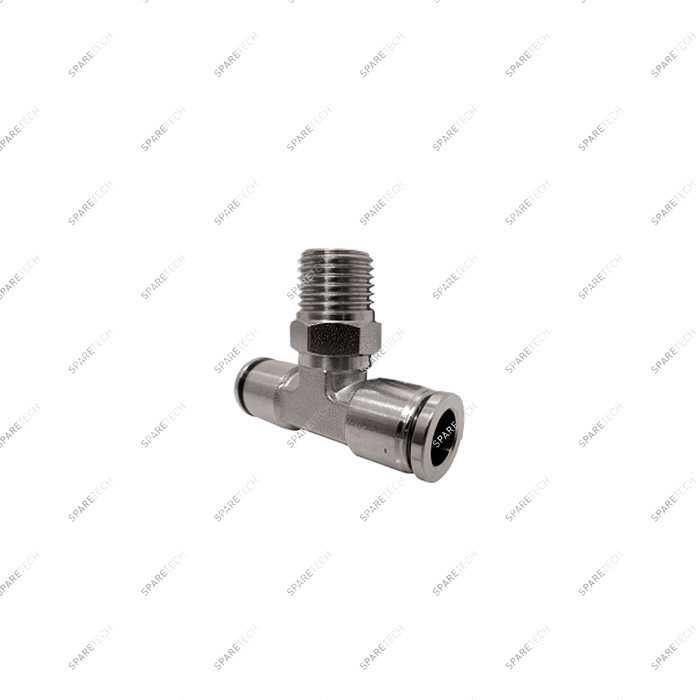 T connection, stainless steel, M1/4" for 4-6mm hose