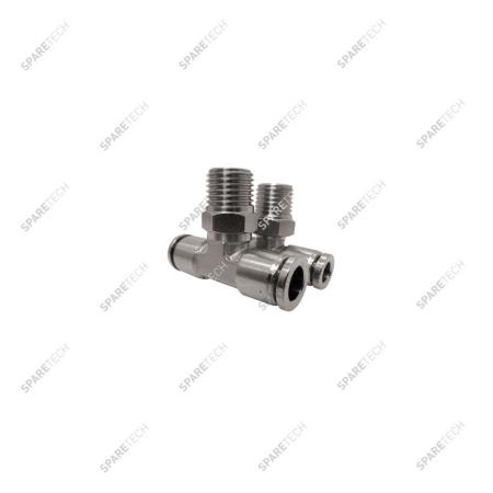 T connection, stainless steel, M1/4" for 6-8mm hose