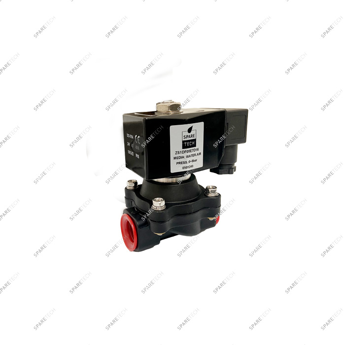 SPARELINE LP Solenoid valve black Nylon FF1/2", 24VAC EPDM