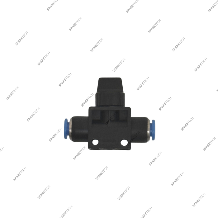 Straight connection PBT  06-06mm with hand valve