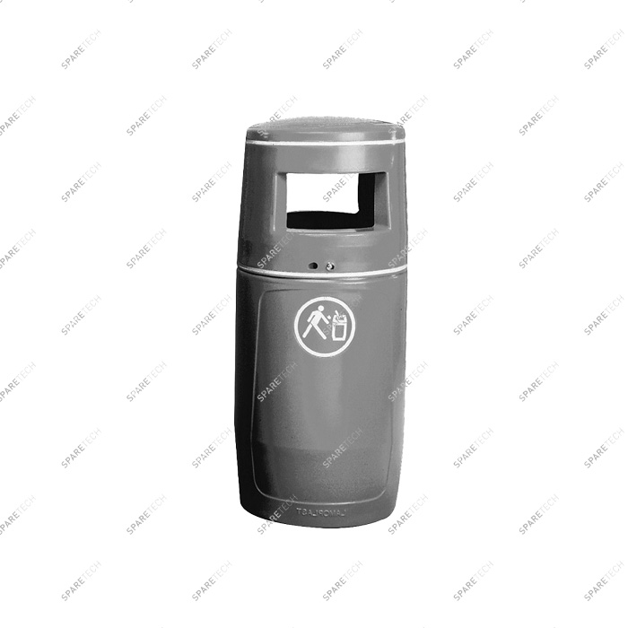 Grey litter bin 90L (without inner bucket) RAL9006