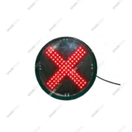 Red cross light with LED 220V, D.200mm