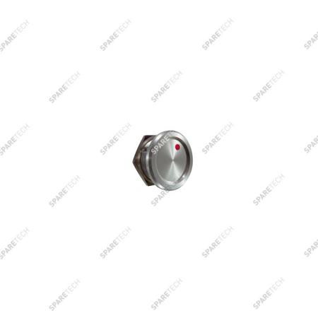 Piezo switch in aluminium with red LED 24VDC 22mm