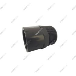 Grey PVC coupling for DN40 valve for coin vacuum system