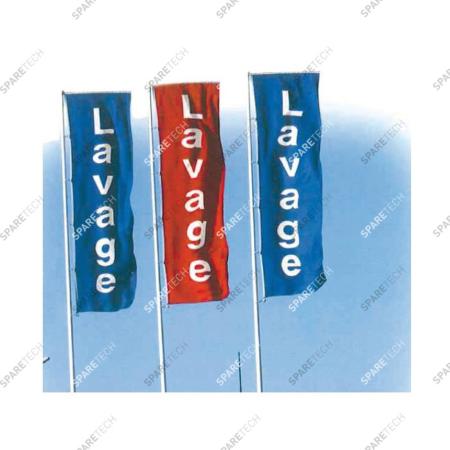 Blue banner inscribed "LAVAGE" 4x1m for banner bar
