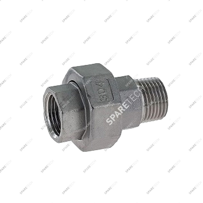Stainless steel conical union nipple MF1"