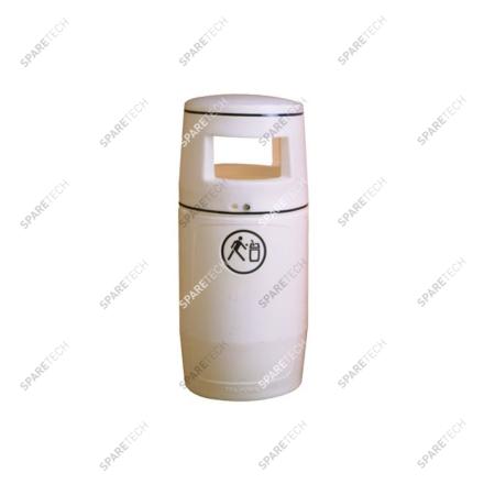 White litter bin 90L (without inner bucket) RAL9003