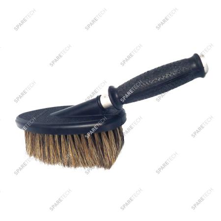Brush with handle for wheels or motorbikes 
