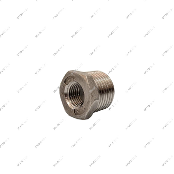 Pipe reducer M1/2" F1/4" stainless steel