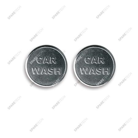 Brass nicked plated token 22x2,3mm design "CAR WASH" (per 100)