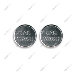 Brass nicked plated token 22x2,3mm design "CAR WASH" (per 100)