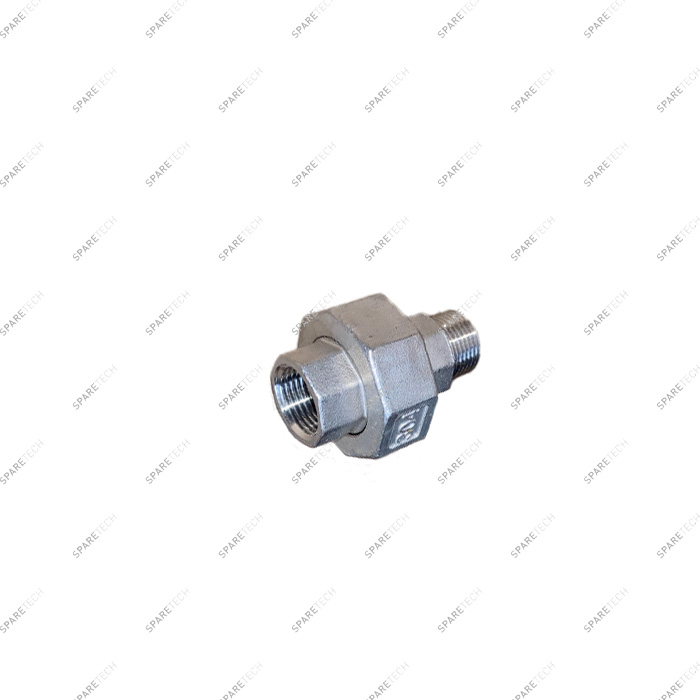 Stainless steel conical union nipple MF3/8"