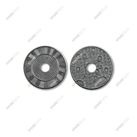 Stainless steel token 28 X 1.85 mm with D.6 mm hole (per 100)