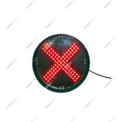 Red cross light with LED 220V, D.200mm