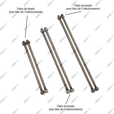 Pair of tie rods for a 3 units 287 solenoid valve block