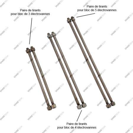 Pair of tie rods for a  4 units solenoid 287 block