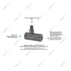 Stainless steel FOAMJET injector FF3/8'' and M1/4'' for air input