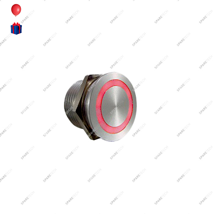 RGB Ring illuminated Piezo switch in aluminium 24VDC 22mm IP68