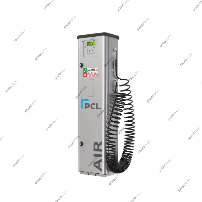 Tire inflator unit PCL with digital display, wall mounted.
