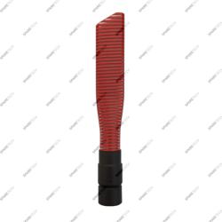 Red unbreakable nozzle with integrated swivel cuff for 38mm hose 