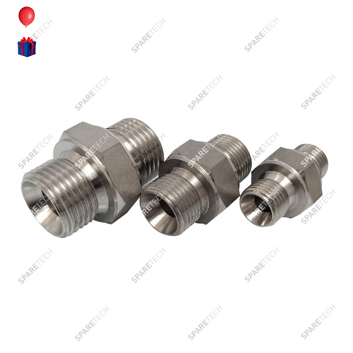 Hex pipe nipple BSP60 MM1/2'', stainless steel 