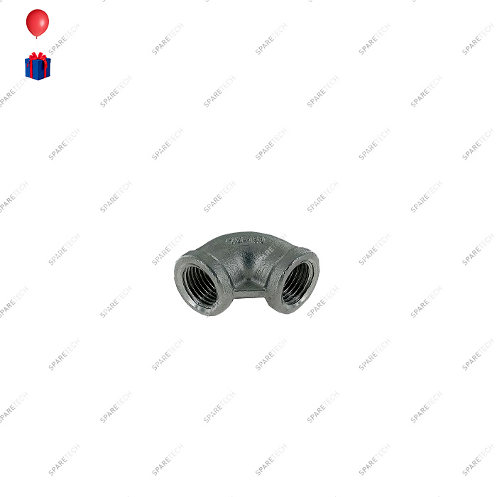 Stainless steel 90° elbow FF1/4"