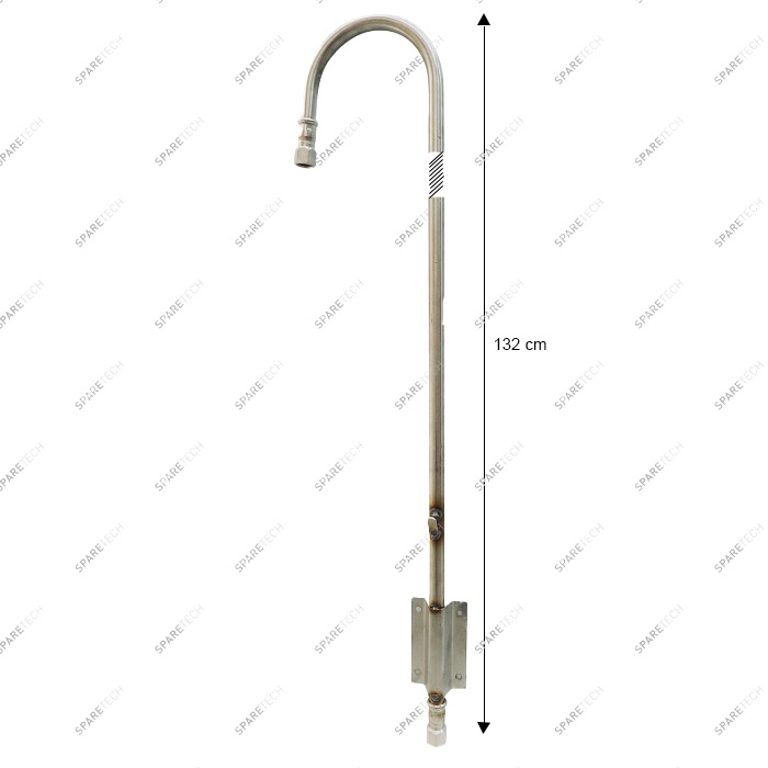 Bent stainless steel hose holder, 132cm FF1/2", right