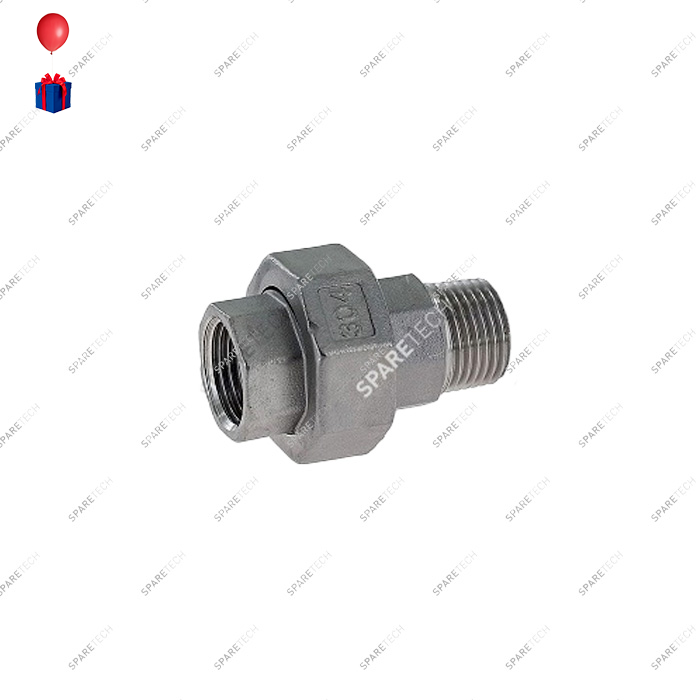 Stainless steel conical union nipple MF1/2"