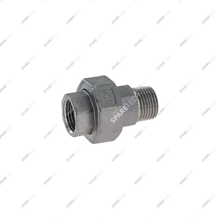 Stainless steel conical union nipple MF1/2"