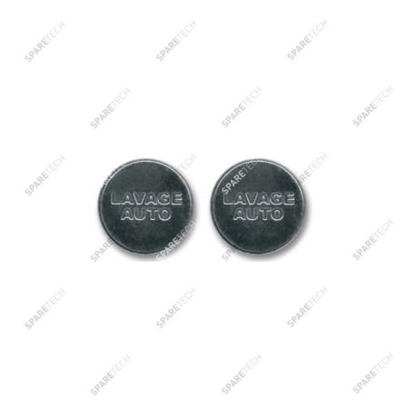 Brass nickel plated token 20.5x2.1 design "LAVAGE AUTO"