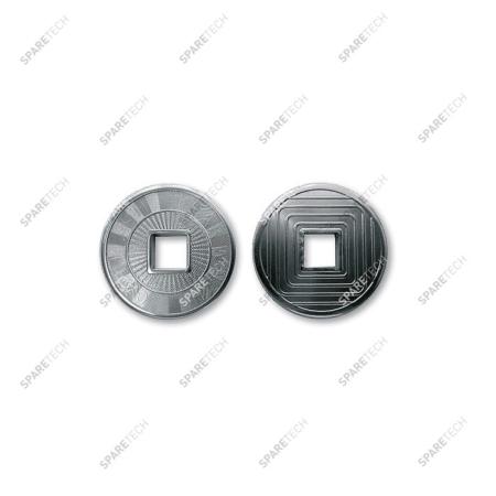 Stainless steel token 25 X 1.9mm with D.6mm square hole (per 100)
