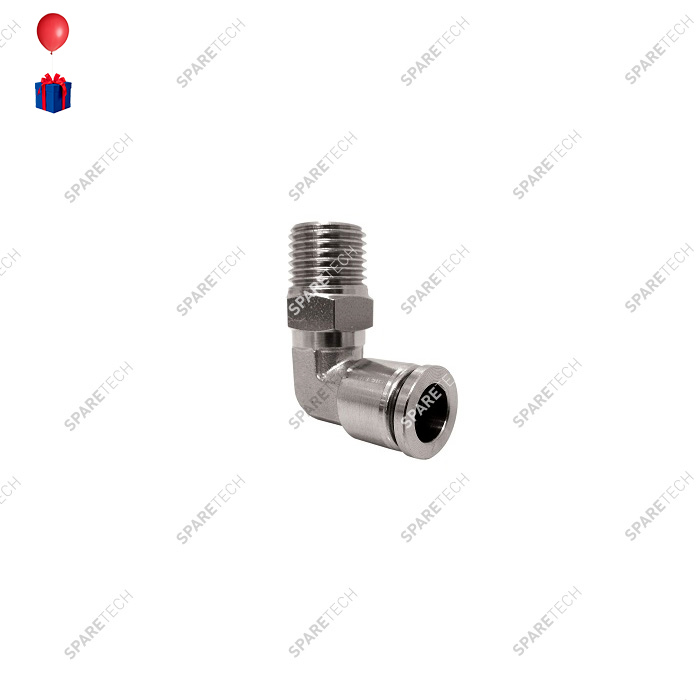 Elbow, stainless steel, M1/4" for 6-8mm hose