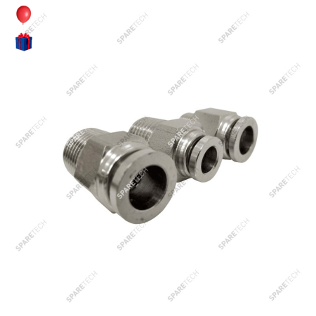 Straight connection stainless steel M1/4" for 8-10mm hose