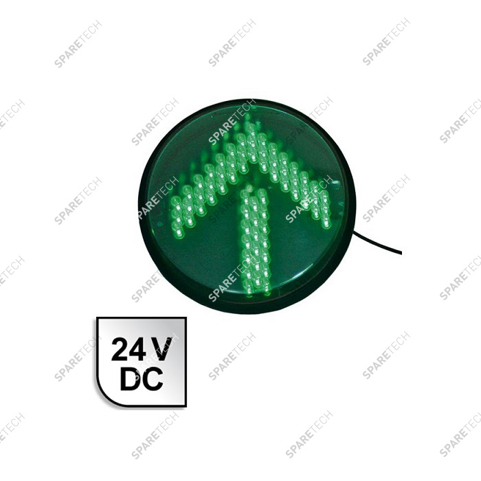 Green arrow LED light 24VDC, D.200mm