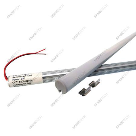 Mini LED tube 520mm, D.15mm, 24VDC, 6W, 5500-6500K + 1.6m  cable