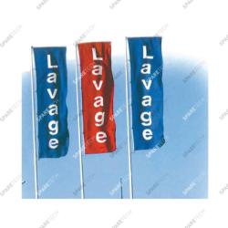 Red banner inscribed "LAVAGE" 4x1m for banner bar